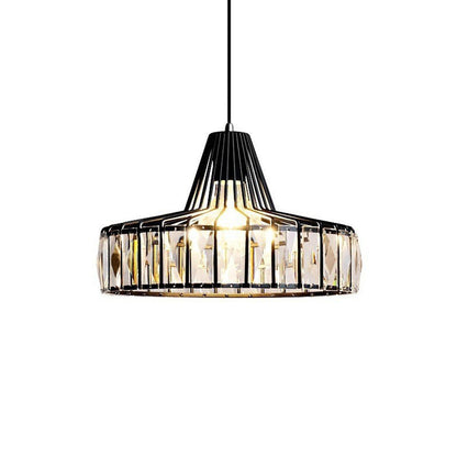 Moderne sort krystalpendel | Elegant hængelampe