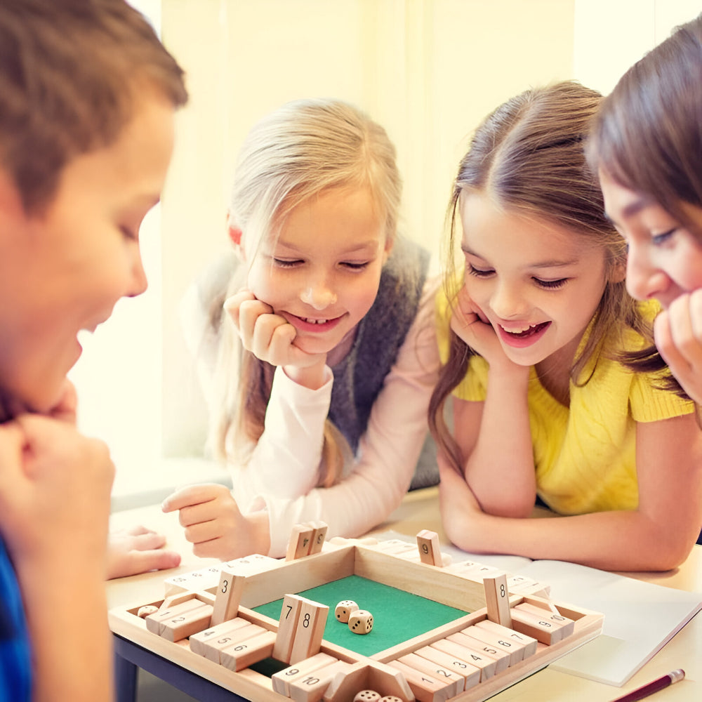 Gioco da tavolo in legno per apprendimento matematico famigliare educativo
