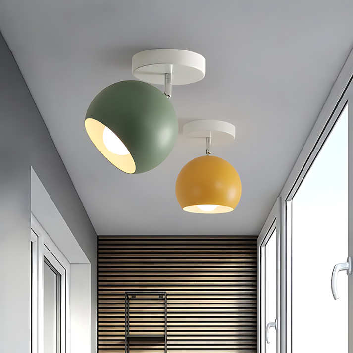 Nordic Macaron Ceiling Light | Modern Round Aluminium Lamp