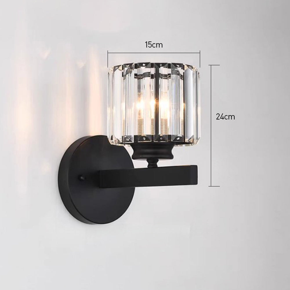 Lampada da parete in cristallo | Applique moderna in vetro e ferro