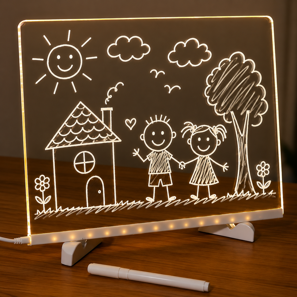 Wandbild LED-Zeichentafel Kinder Wiederverwendbares Leuchtendes Schreibtablett