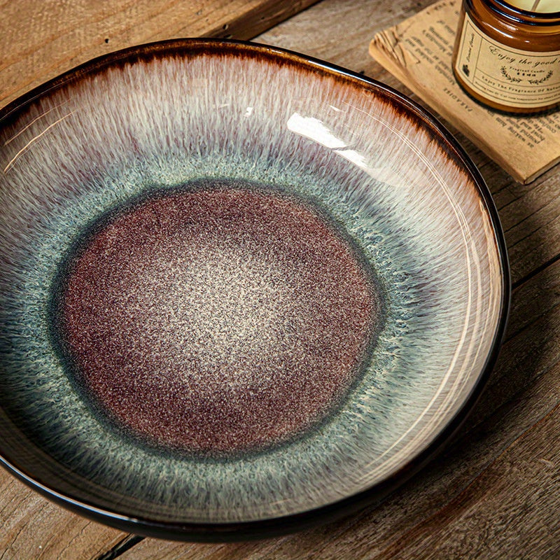 Celeste Retro Glazed Deep Plate | Retro Glazed Irregular Dish