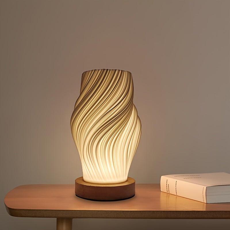 Moderne LED-Tischlampe mit Wirbel-Design | Minimalistische dimmbare Nachttisch- und Schreibtischlampe