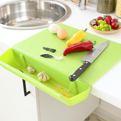 Tábua de Cortar 2 em 1 com Caixa de Armazenamento | Tábua de Cozinha Portátil e Suporte para Alimentos