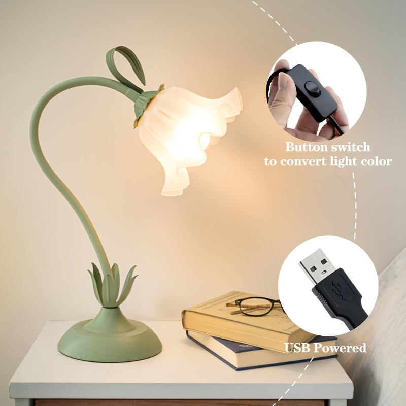 Lámpara de mesa floral | Alimentada por USB