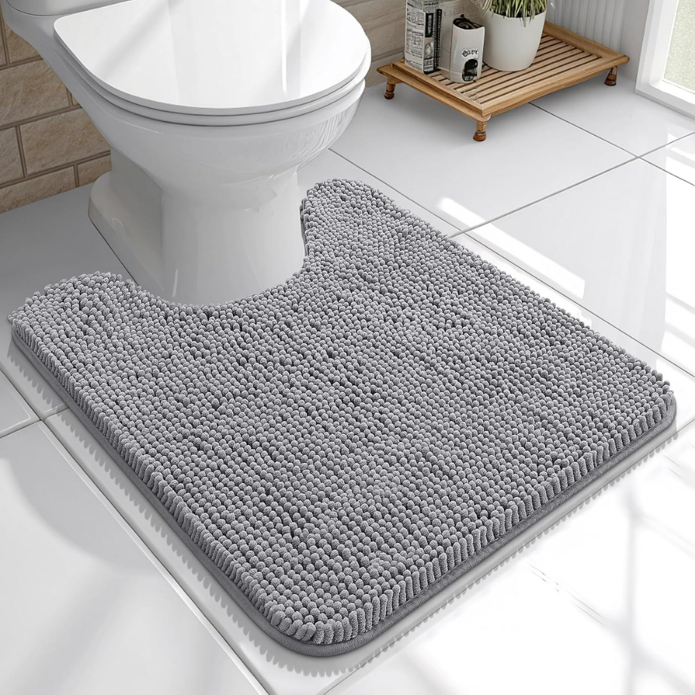 Alfombra de baño de chenilla antideslizante absorbente para suelo de baño