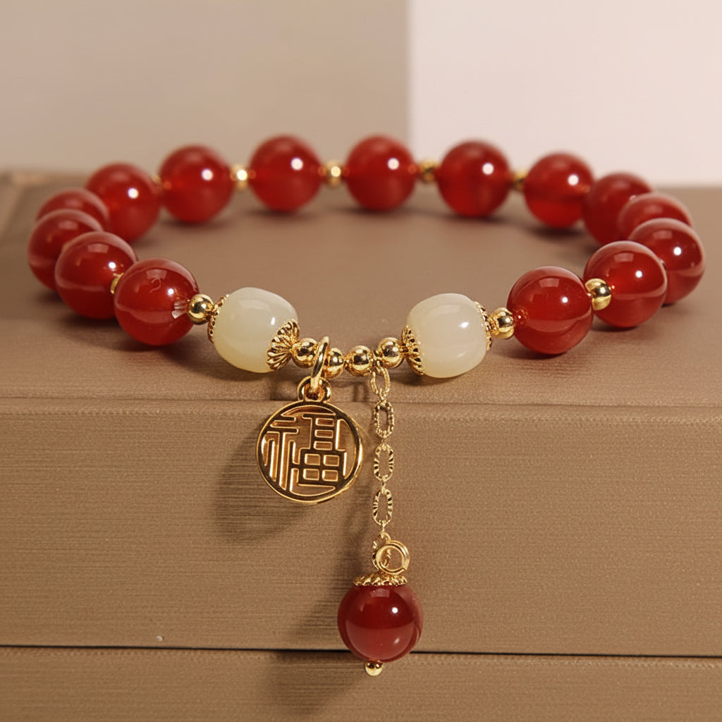 Perlenarmband Muttertagsgeschenk Natürlicher Stein Roter Schmuck