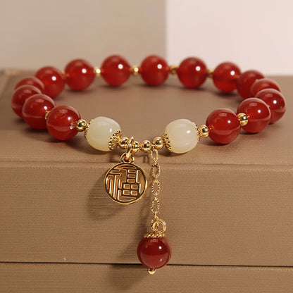 Perlenarmband Muttertagsgeschenk Natürlicher Stein Roter Schmuck