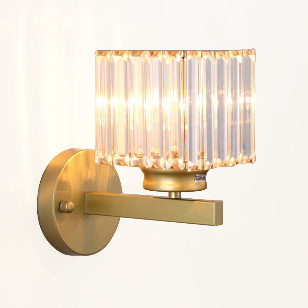 Lampada da parete in cristallo | Applique moderna in vetro e ferro