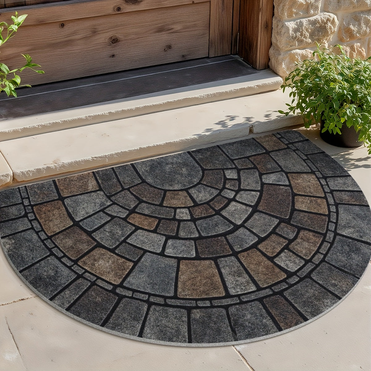 Half-Circle Mosaic Door Mat | Indoor & Outdoor Use