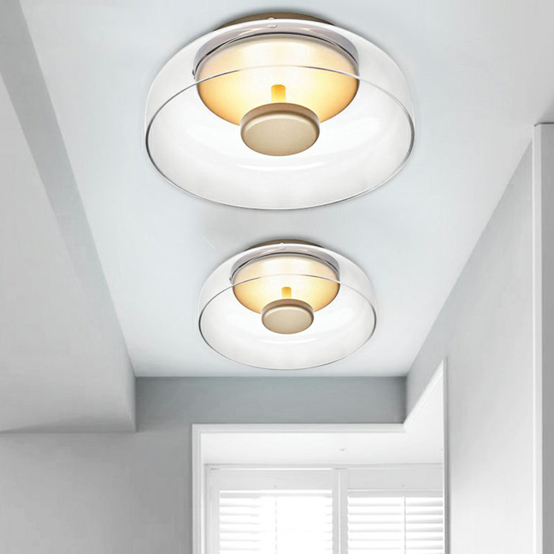 Glass LED Ceiling Light | Modern Amber & Smoke Grey Finish