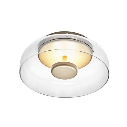 מנורת תקרה LED מזכוכית | גימור מודרני בצבע ענבר ואפור עשן