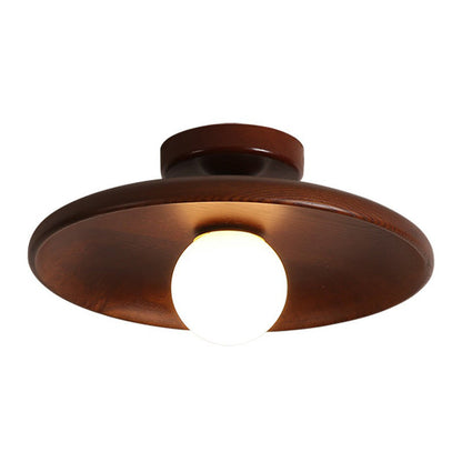 Lámpara de Techo Moderna de Madera | Montaje Semi-Empotrado Minimalista