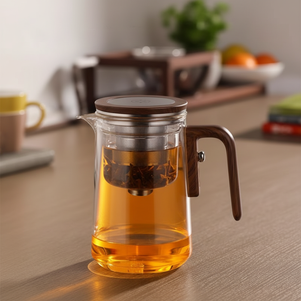 Tetera Vidrio Infusor Acero Inoxidable Té Hojas Sueltas