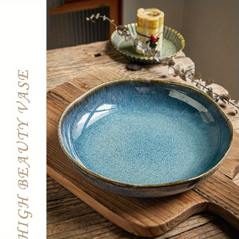 Celeste Retro Glazed Deep Plate | Retro Glazed Irregular Dish