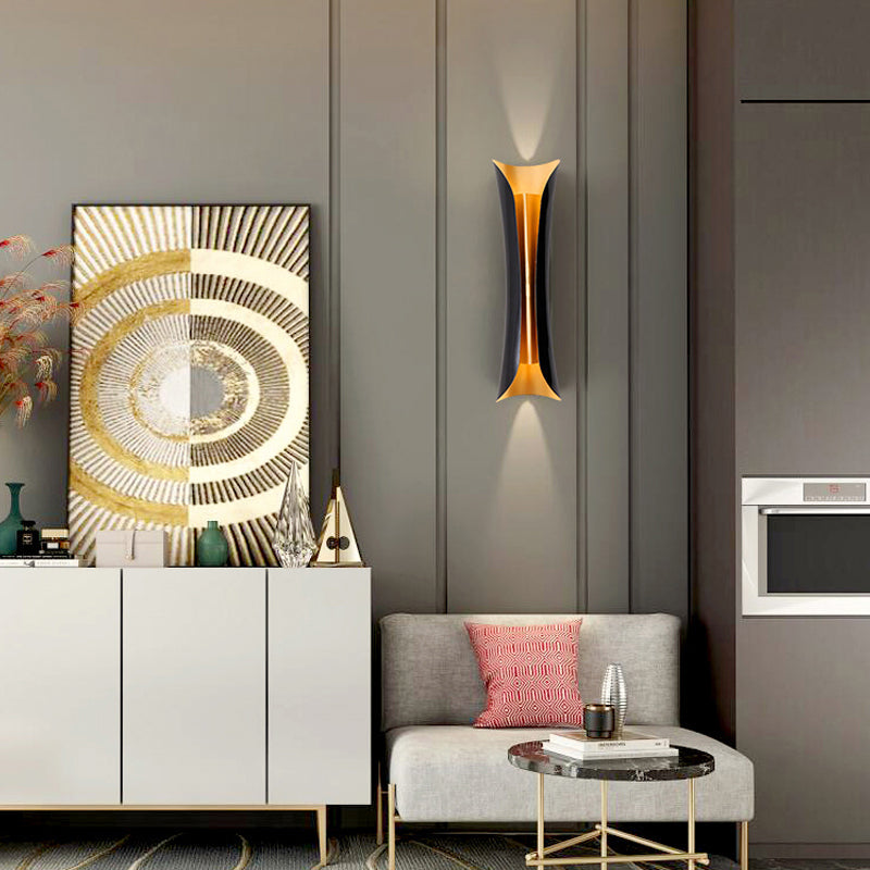Moderne Curl Væglampe | Sort Metal Indendørs Væglampe
