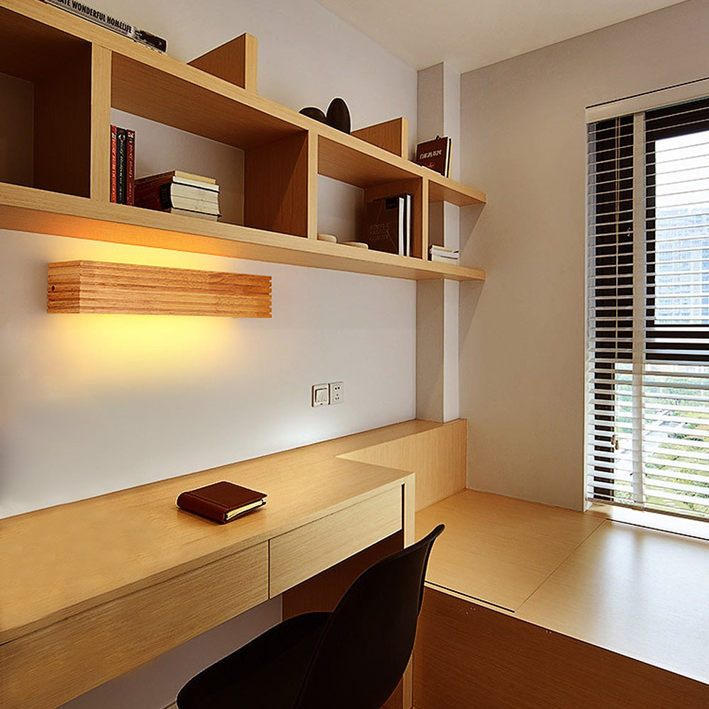 Modern Wooden LED Wall Lamp | Minimalist Bedroom & Living Room Lighting