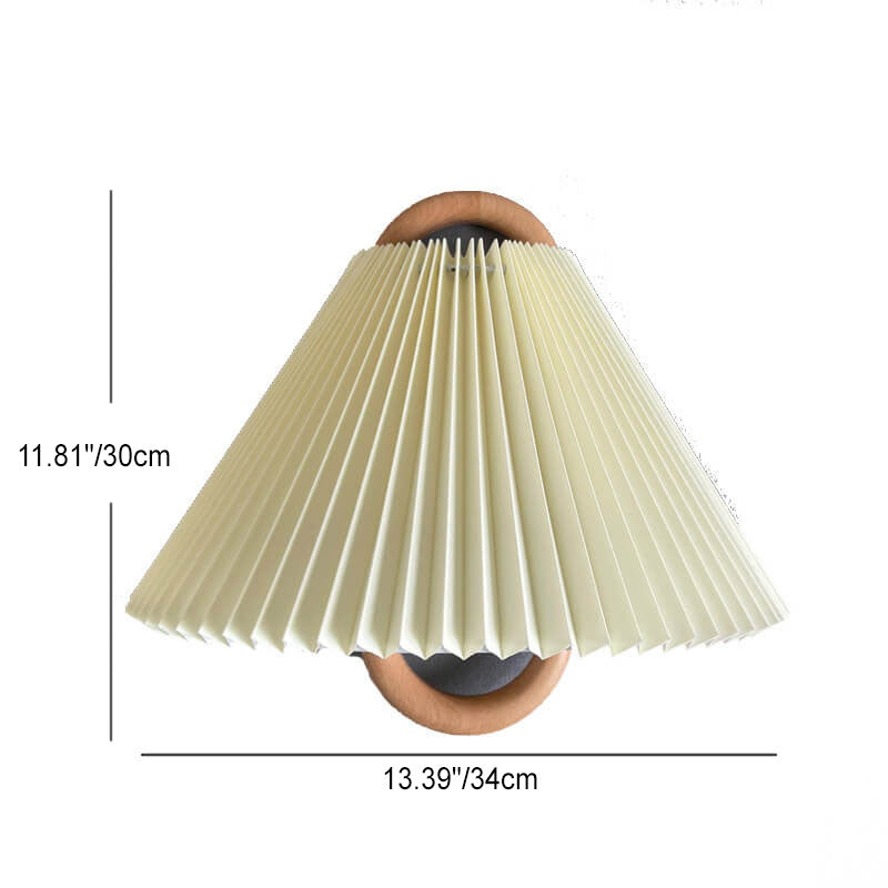 Nordic Wooden Wall Lamp | Minimalist Fabric Shade Sconce