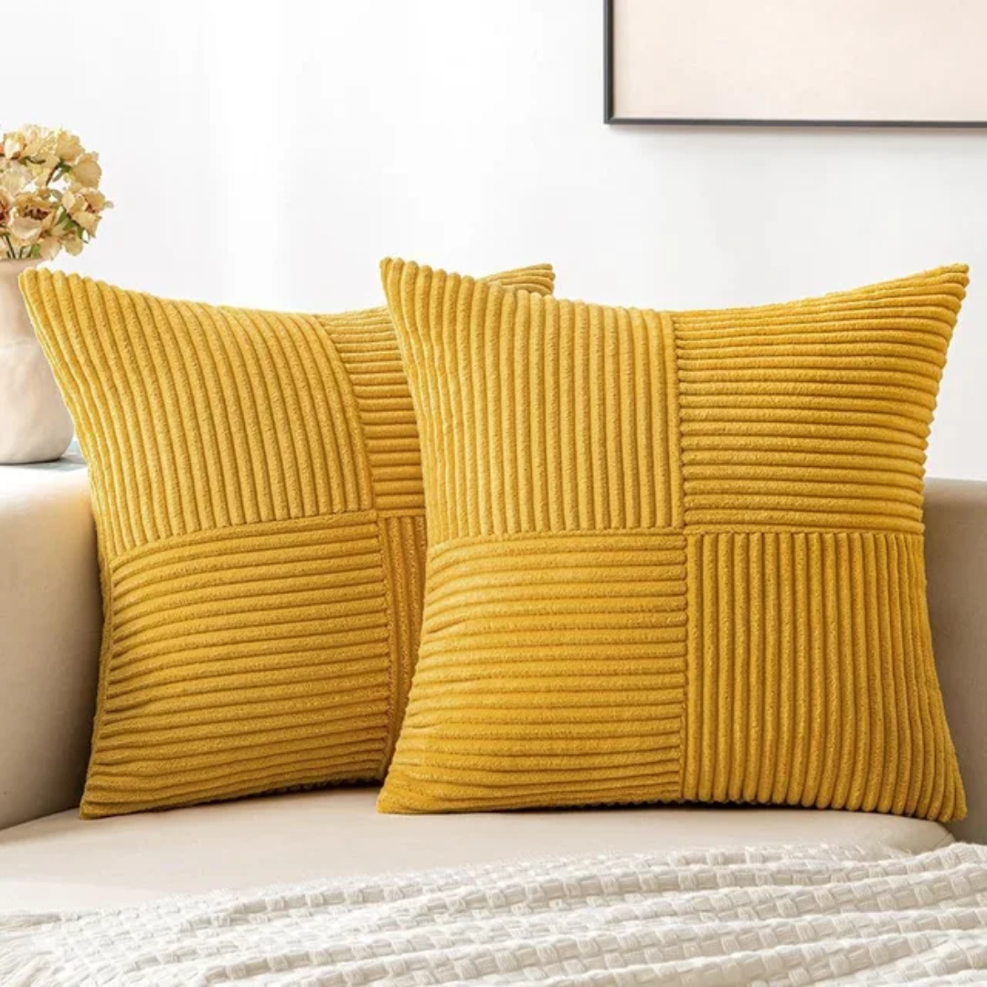 Corduroy Cushion Covers | Luxury Striped Throw Pillow Covers