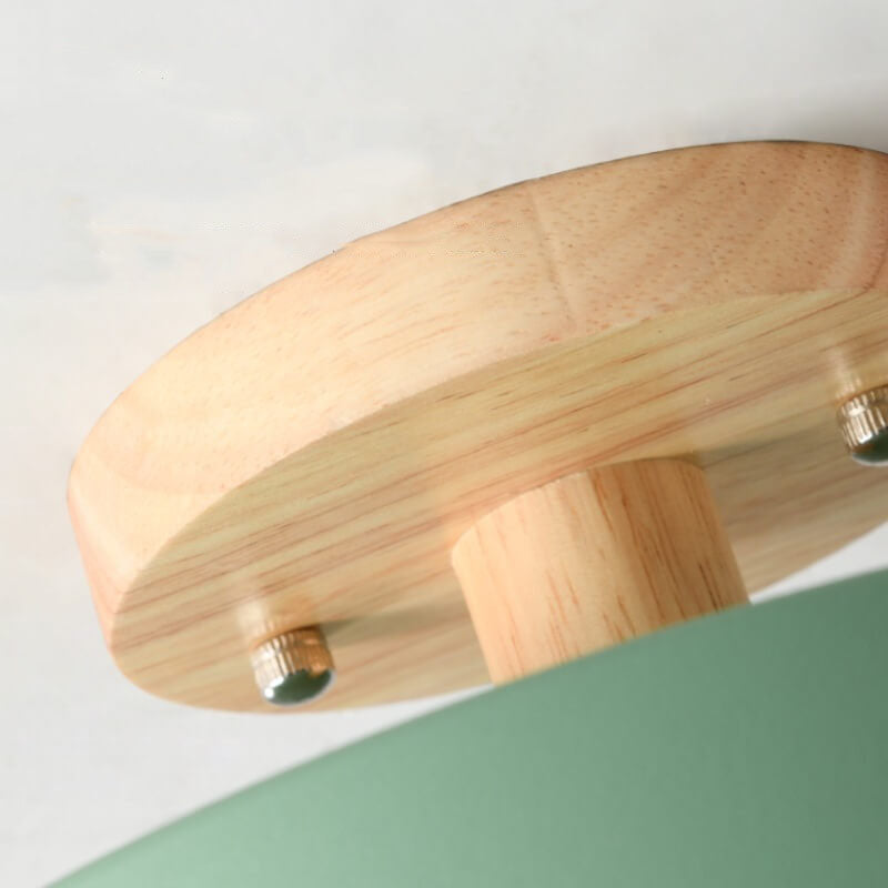 Nordic Wooden Ceiling Light | Round Modern Corridor & Balcony Lamp