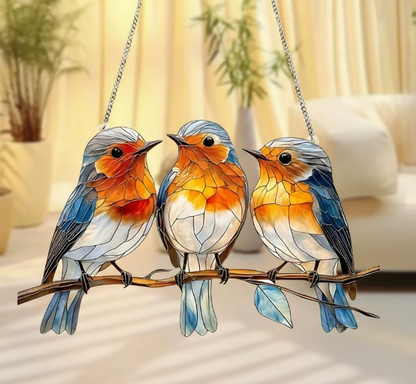 Window Suncatcher Stained Glass Bluebird Acrylic Hanging Decor