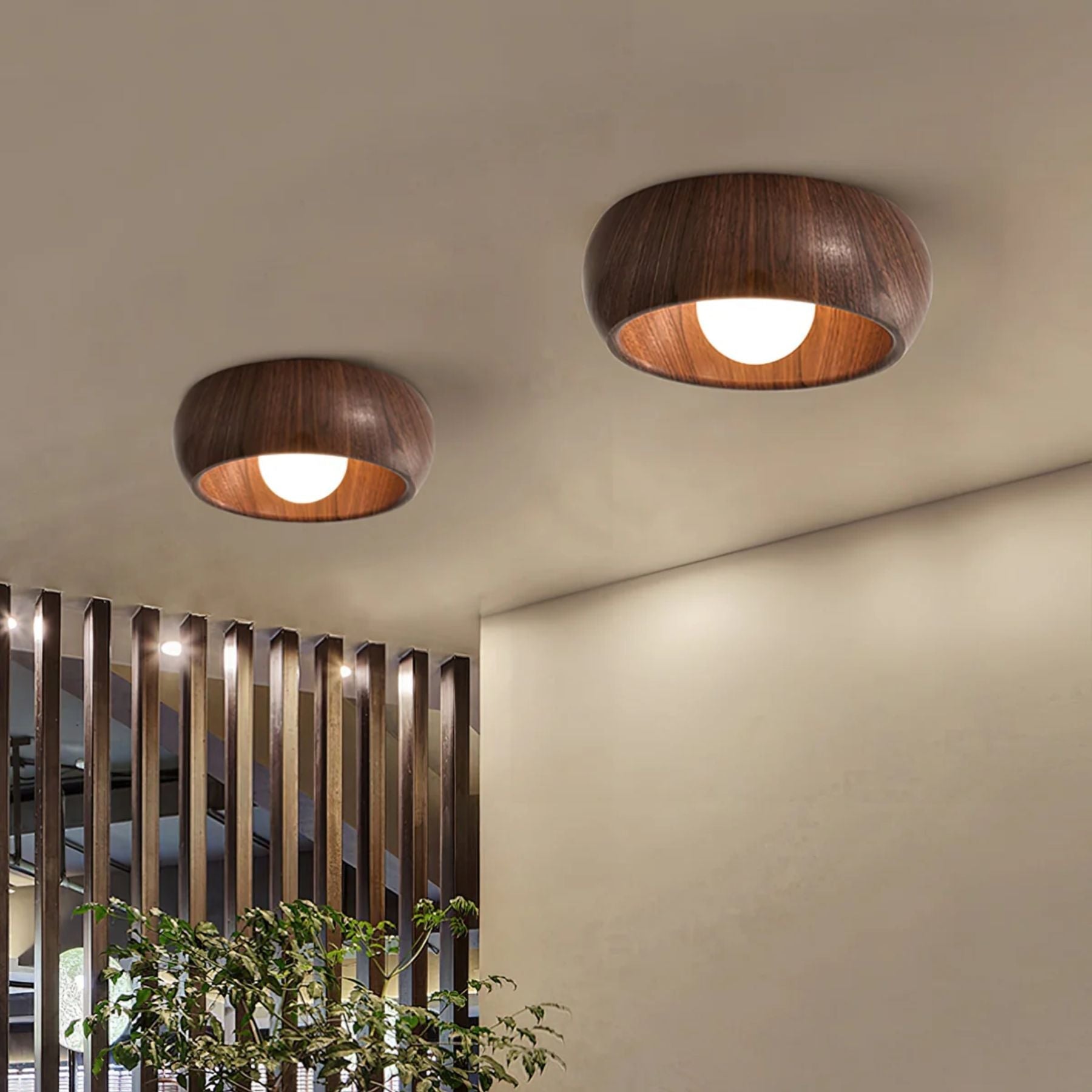 Albanora Ceiling Lamp | Minimalist Modern Wooden LED Fixture