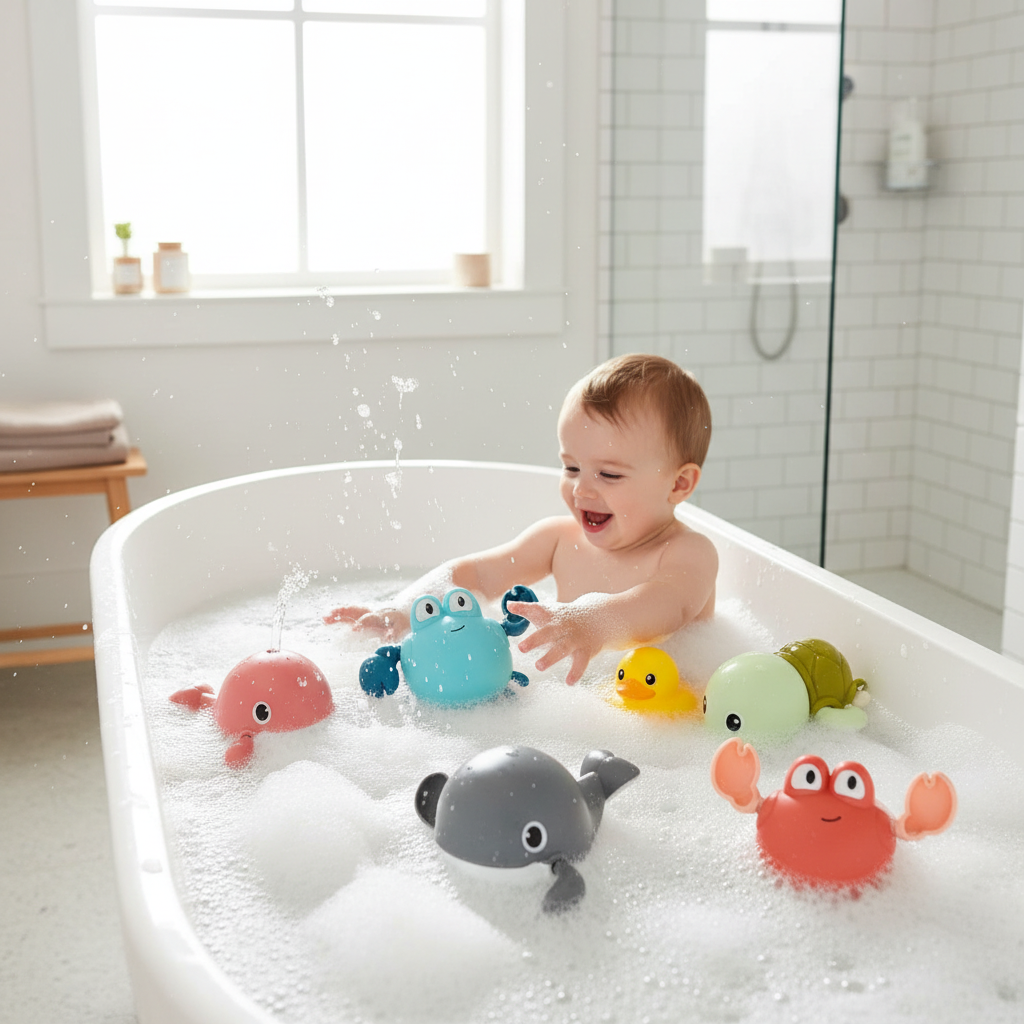 Bath Toys Wind Up Swimming Sea Animal Set