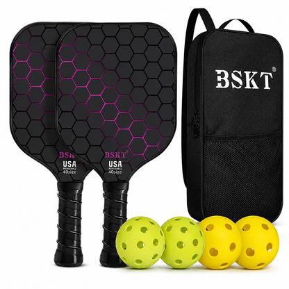 Set di racchette da pickleball leggere in fibra di vetro con palline