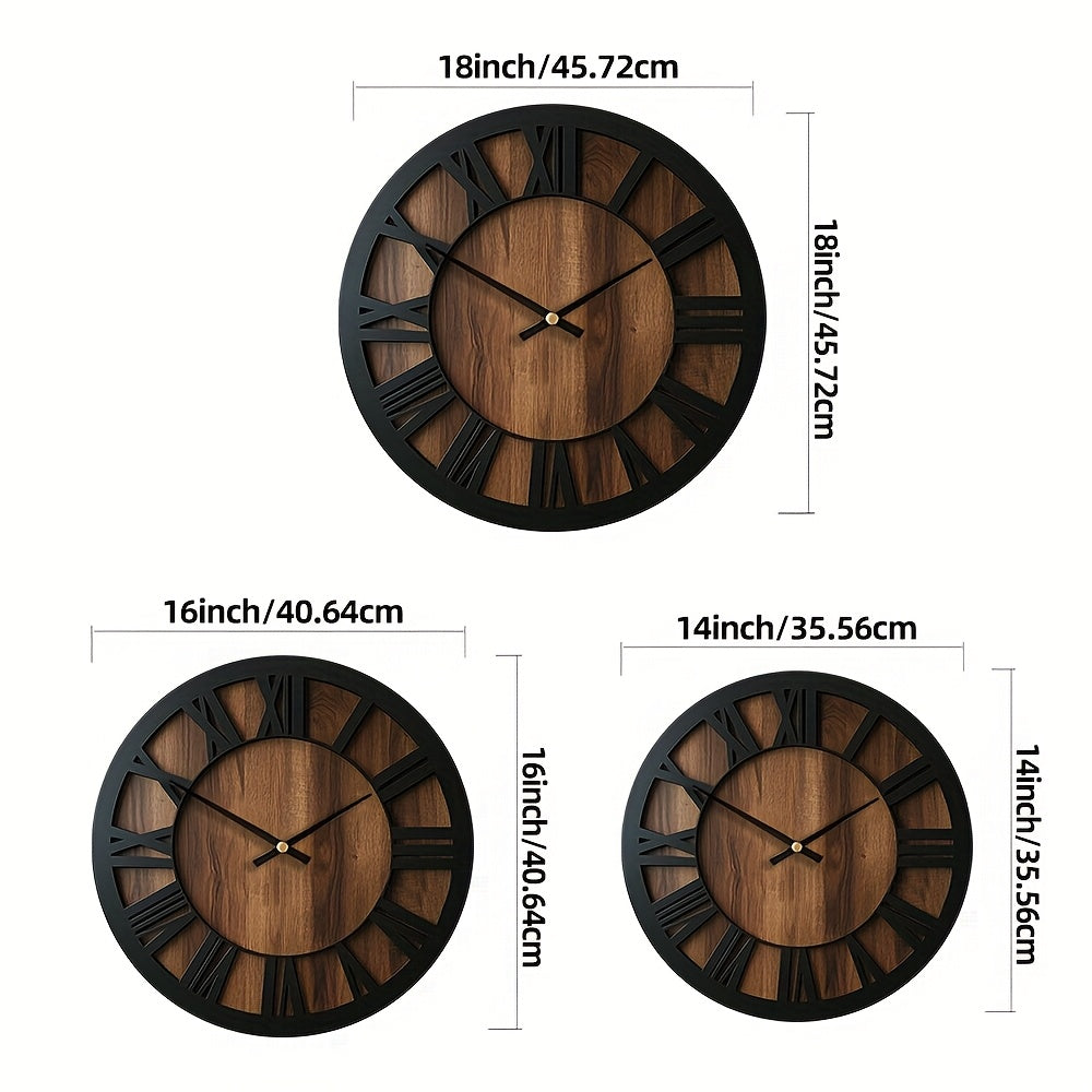 Vintage Wooden Wall Clock | Roman Numeral Design