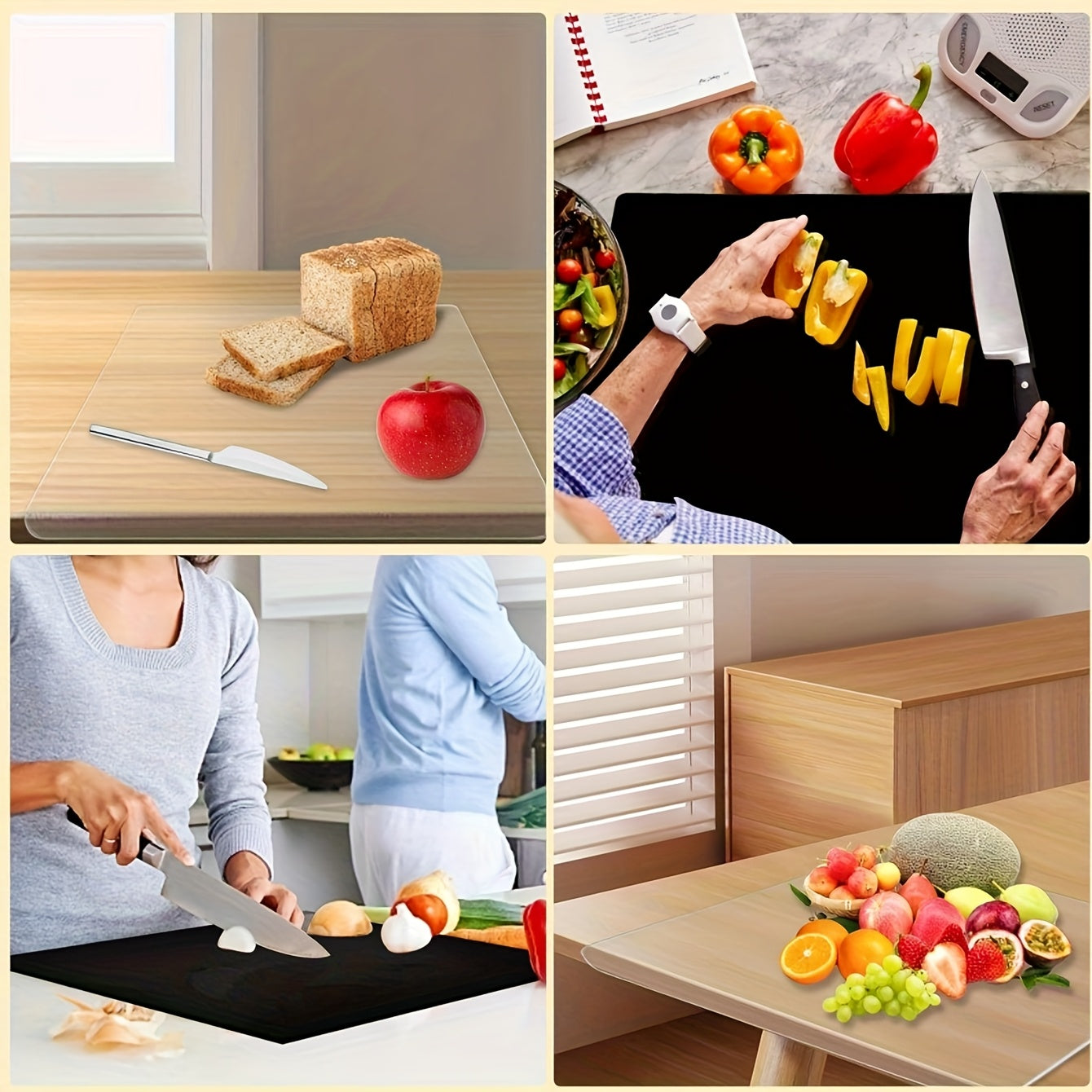 Black PET Cutting Board | Durable Countertop Protector with Protective Lip