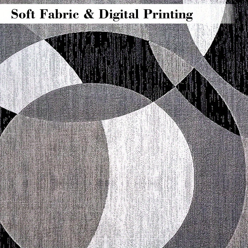 Orbit-Weave Geometrischer Teppich | Weiche Samt-Anti-Rutsch-Bodenmatte