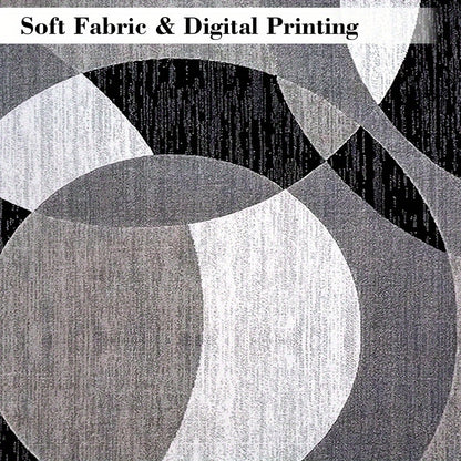 Orbit-Weave Geometrischer Teppich | Weiche Samt-Anti-Rutsch-Bodenmatte