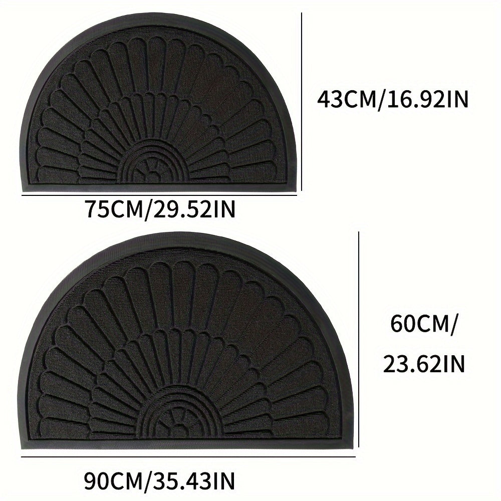 Semi-Circle Rubber Door Mat | Non-Slip Outdoor Entrance Mat
