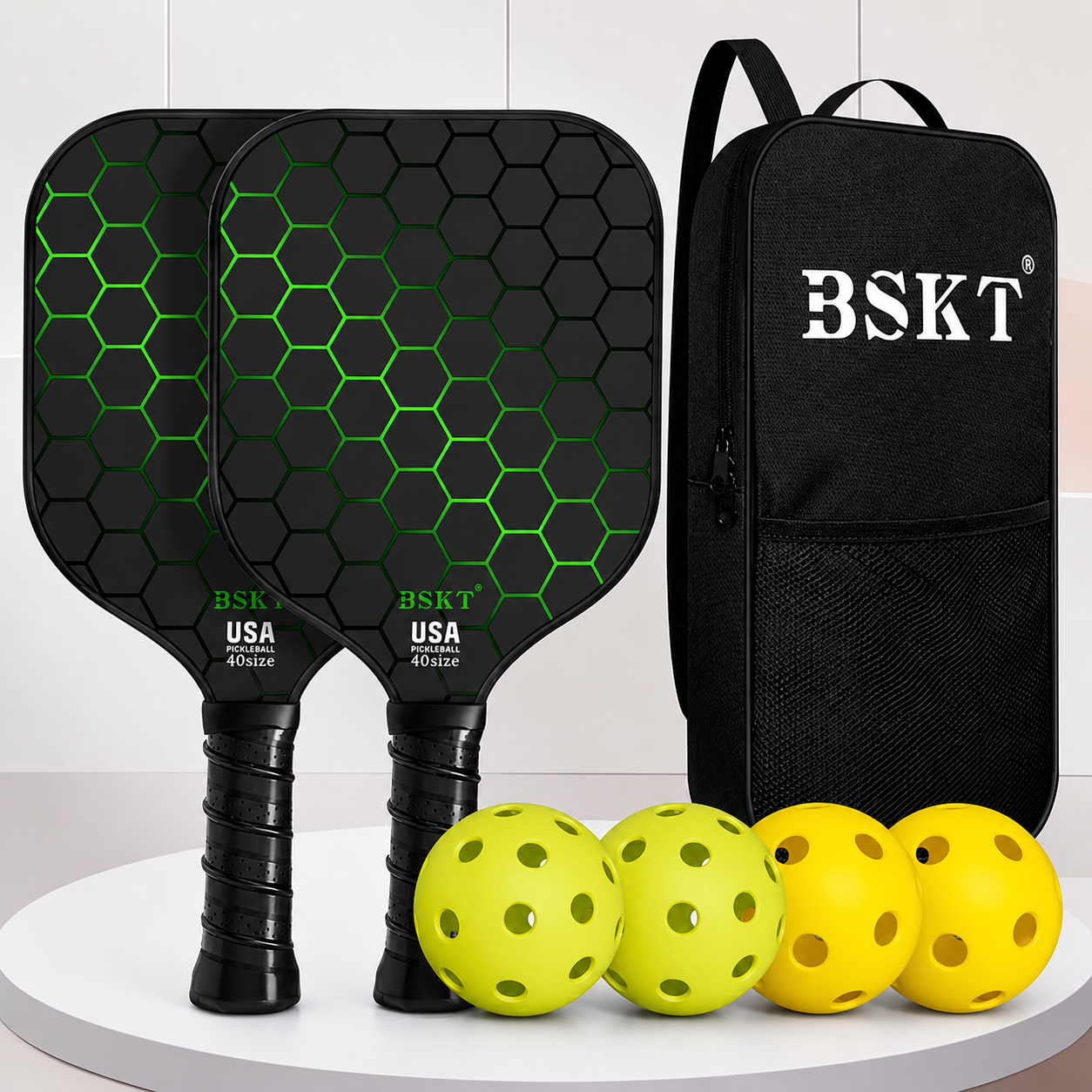 Set di racchette da pickleball leggere in fibra di vetro con palline