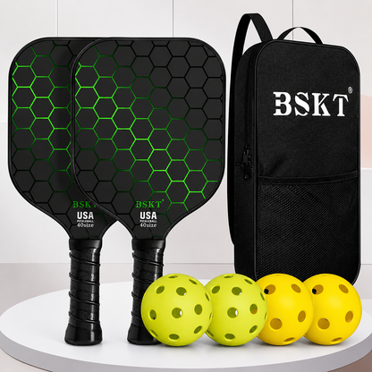 Set di racchette da pickleball leggere in fibra di vetro con palline