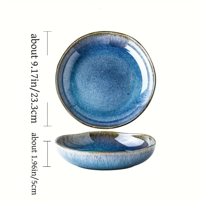 Celeste Retro Glazed Deep Plate | Retro Glazed Irregular Dish