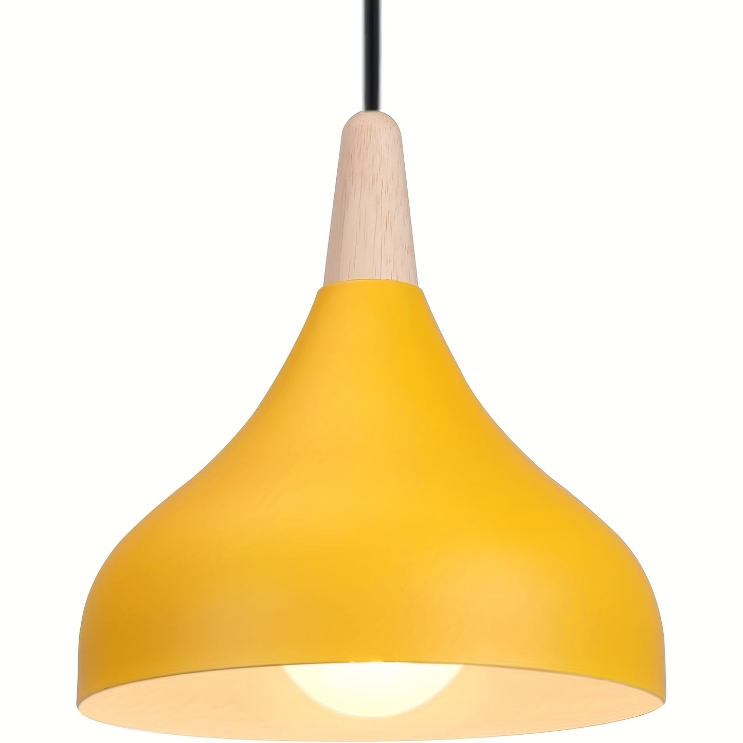 Moderne dråbeformet pendel | Metal- og trælampe