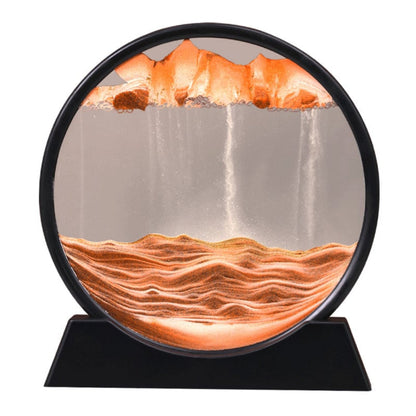 3D Moving Sand Art Glass Home Decor Calming Relaxation Piece 4
