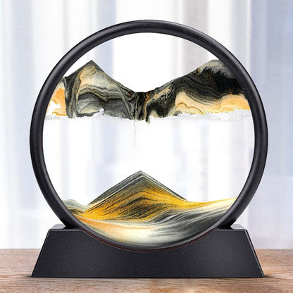 3D Moving Sand Art Glass Home Decor Calming Relaxation Piece 6