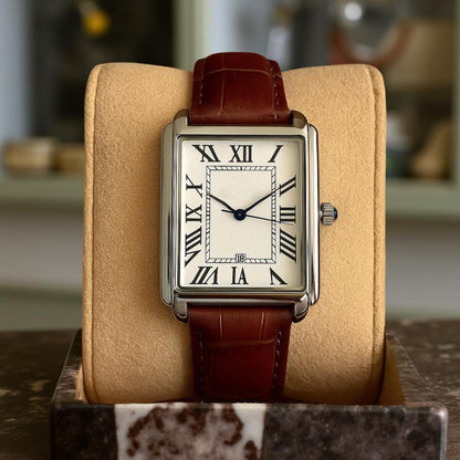 Reloj clásico de vestir para hombre, cuadrado, analógico, estilo retro