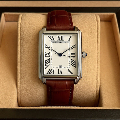 Reloj clásico de vestir para hombre, cuadrado, analógico, estilo retro