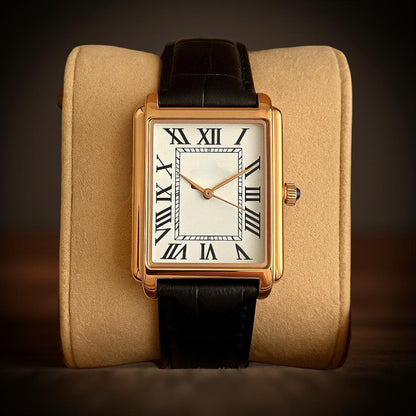 Reloj clásico de vestir para hombre, cuadrado, analógico, estilo retro