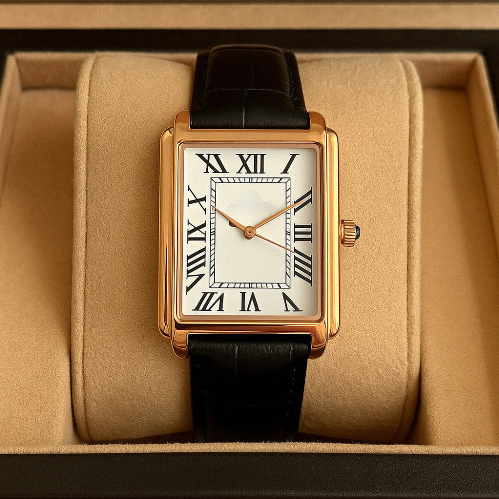 classic mens dress watch Men's Classic Dress Watch Square Analog Retro Style