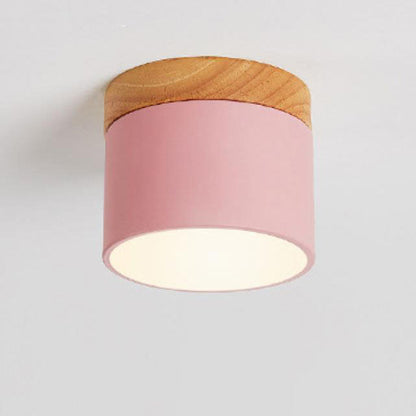 Skandinavisk Macaron LED loftlampe | Trædetalje indbygget montage