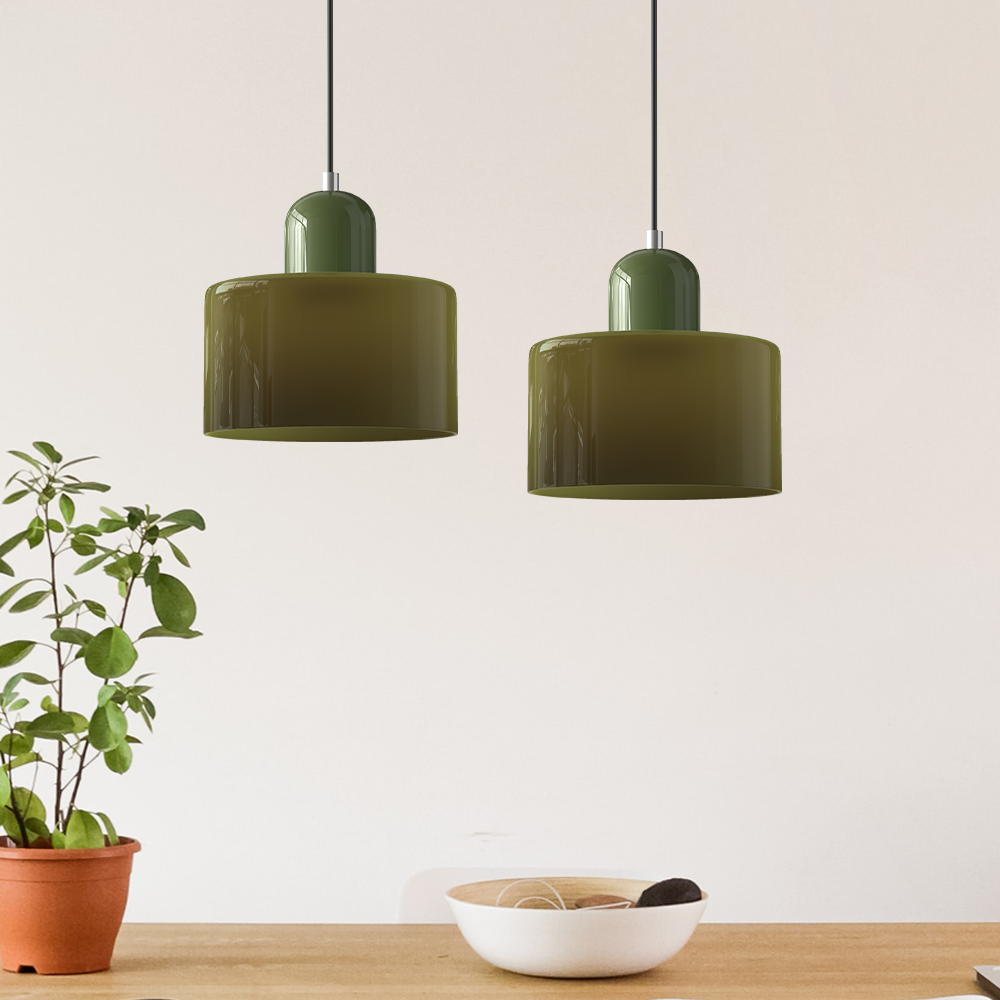 Bauhaus-Glas-Hängeleuchte | Buntes modernistisches Design