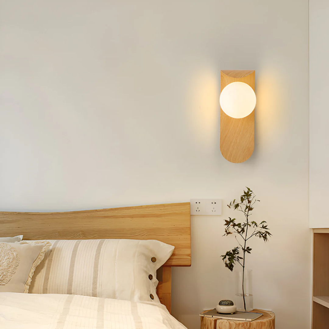 Icar Scandinavian LED Wall Lamp | Minimalist Wooden Design