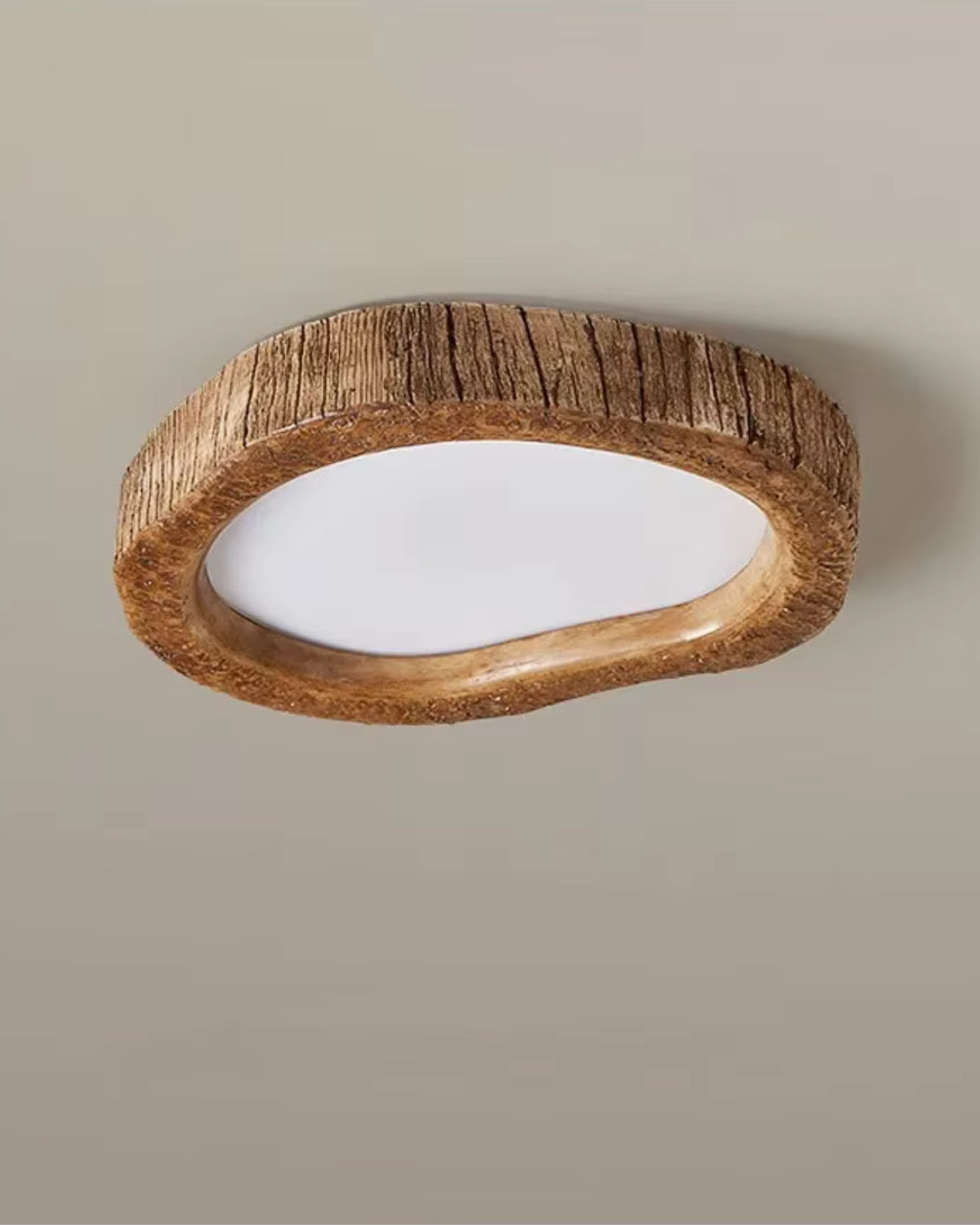 Le Halo Bois Ceiling Light | Rustic Wood-Inspired LED Lamp