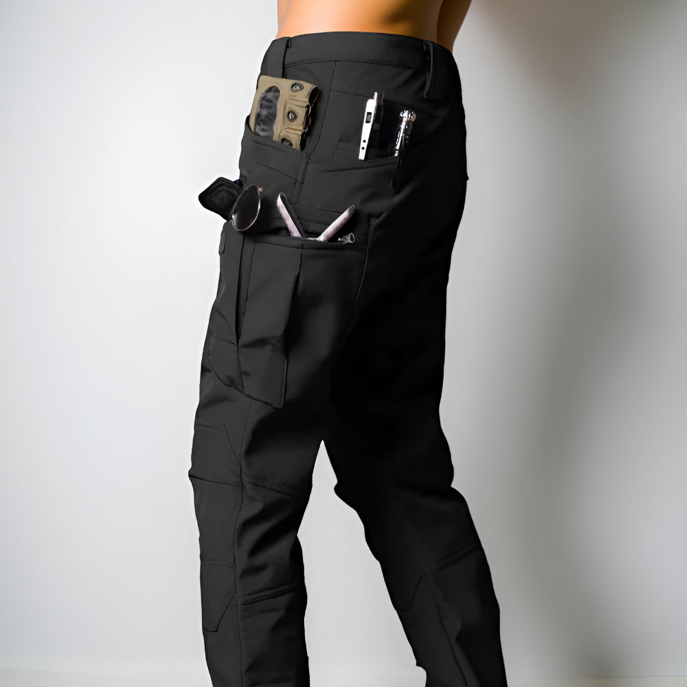 Giacca e pantaloni tattici da uomo per esterni, robusti, con molte tasche e cappuccio