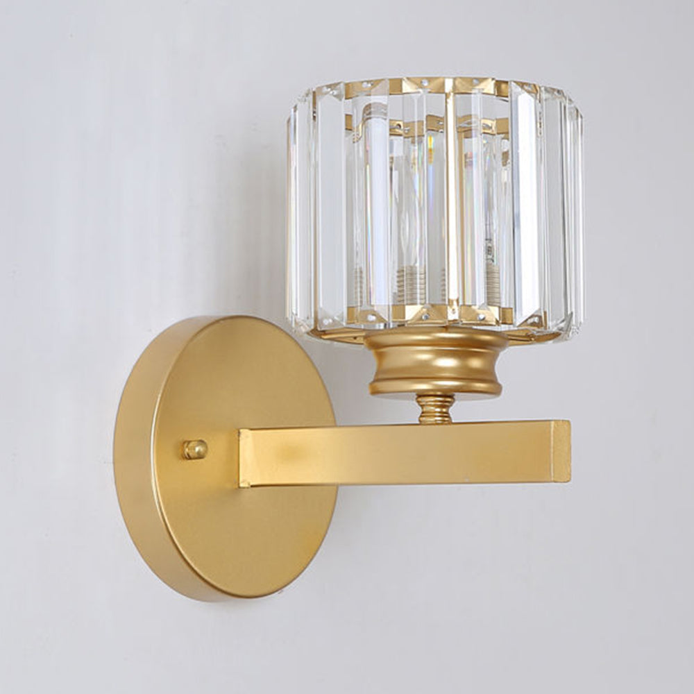 Lampada da parete in cristallo | Applique moderna in vetro e ferro