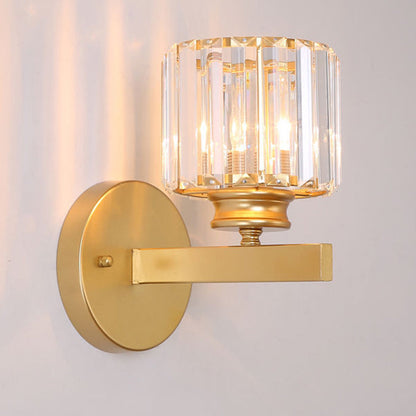 Lampada da parete in cristallo | Applique moderna in vetro e ferro